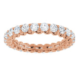 14K Gold Round Lab-Grown Diamond Sculptural Eternity Band - 2.5mm Stones - Rose Gold - view 3