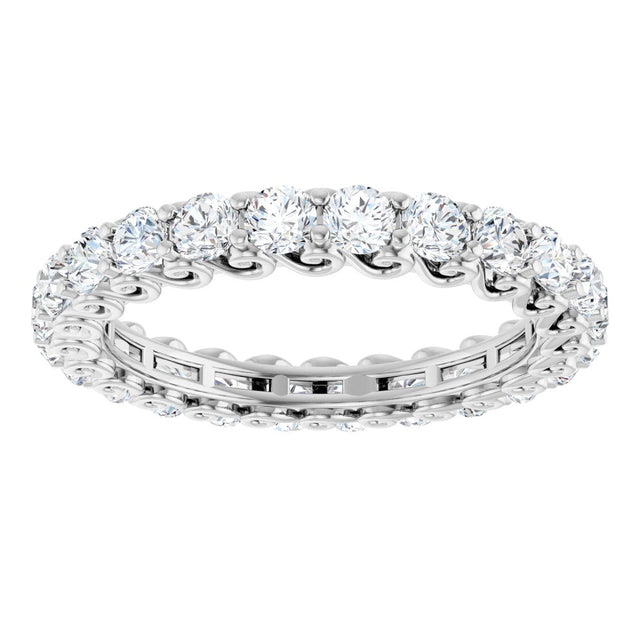 Platinum Round Lab-Grown Diamond Sculptural Eternity Band - 2.5mm Stones - view 3