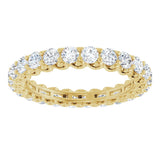 14K Gold Round Lab-Grown Diamond Sculptural Eternity Band - 2.5mm Stones - Yellow Gold - view 3