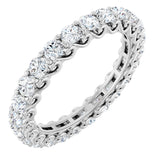 14K Gold Round Lab-Grown Diamond Sculptural Eternity Band - 2.5mm Stones - White Gold