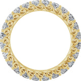 14K Gold Round Lab-Grown Diamond Sculptural Eternity Band - 2.5mm Stones - Yellow Gold - view 2