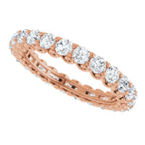 14K Gold Round Lab-Grown Diamond Sculptural Eternity Band - 2.5mm Stones - Rose Gold - view 5
