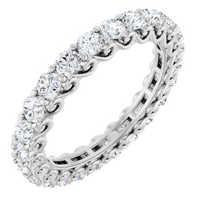 Platinum Round Lab-Grown Diamond Sculptural Eternity Band - 2.5mm Stones