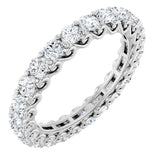 14K Gold Round Lab-Grown Diamond Sculptural Eternity Band - 2.5mm Stones - White Gold