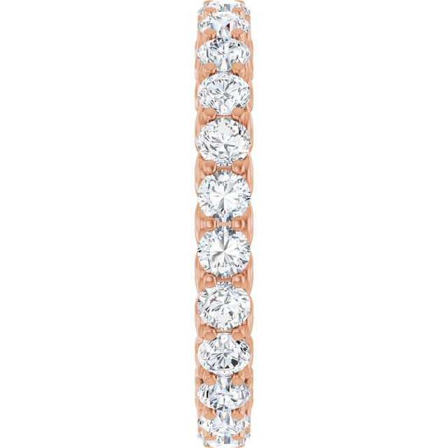 14K Gold Round Lab-Grown Diamond Sculptural Eternity Band - 2.5mm Stones - Rose Gold - view 4