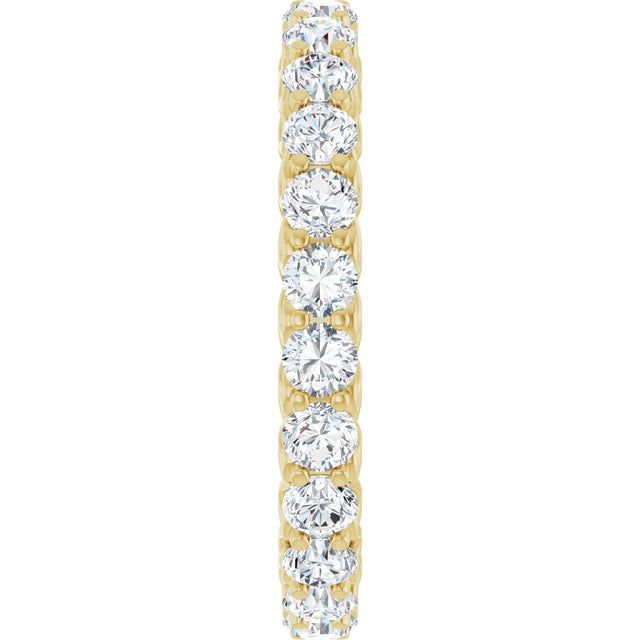 14K Gold Round Natural Diamond Sculptural Eternity Band - 2.5mm Stones - Yellow Gold - view 4
