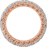 14K Gold Round Natural Diamond Sculptural Eternity Band - 2.5mm Stones - Rose Gold - view 2