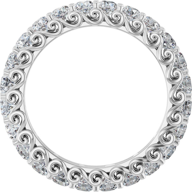 Platinum Round Lab-Grown Diamond Sculptural Eternity Band - 2.5mm Stones - view 2