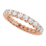14K Gold Round Lab-Grown Diamond Sculptural Eternity Band - 2.5mm Stones - Rose Gold - view 5