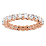 14K Gold Round Lab-Grown Diamond Sculptural Eternity Band - 2.5mm Stones - Rose Gold - view 3
