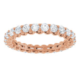 14K Gold Round Lab-Grown Diamond Sculptural Eternity Band - 2.5mm Stones - Rose Gold - view 3