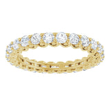 14K Gold Round Lab-Grown Diamond Sculptural Eternity Band - 2.5mm Stones - Yellow Gold - view 3