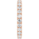 14K Gold Round Natural Diamond Sculptural Eternity Band - 2.5mm Stones - Rose Gold - view 4