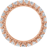 14K Gold Round Lab-Grown Diamond Sculptural Eternity Band - 2.5mm Stones - Rose Gold - view 2