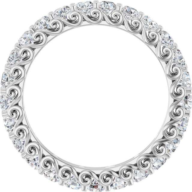 Platinum Round Lab-Grown Diamond Sculptural Eternity Band - 2.5mm Stones - view 2