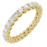 14K Gold Round Lab-Grown Diamond Sculptural Eternity Band - 2.5mm Stones - Yellow Gold