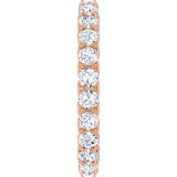 14K Gold Round Natural Diamond Sculptural Eternity Band - 2.5mm Stones - Rose Gold - view 4