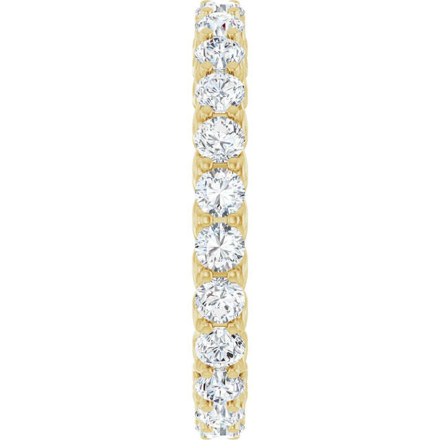 14K Gold Round Lab-Grown Diamond Sculptural Eternity Band - 2.5mm Stones - Yellow Gold - view 4