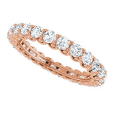 14K Gold Round Lab-Grown Diamond Sculptural Eternity Band - 2.5mm Stones - Rose Gold - view 5