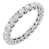 Platinum Round Natural Diamond Sculptural Eternity Band - 2.5mm Stones