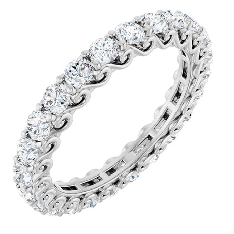 Platinum Round Lab-Grown Diamond Sculptural Eternity Band - 2.5mm Stones