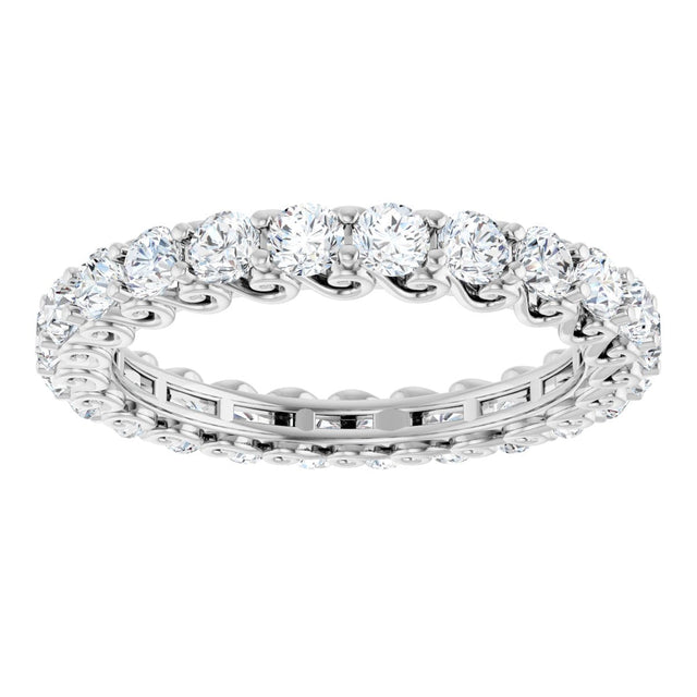 Platinum Round Lab-Grown Diamond Sculptural Eternity Band - 2.5mm Stones - view 3