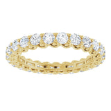 14K Gold Round Natural Diamond Sculptural Eternity Band - 2.5mm Stones - Yellow Gold - view 3