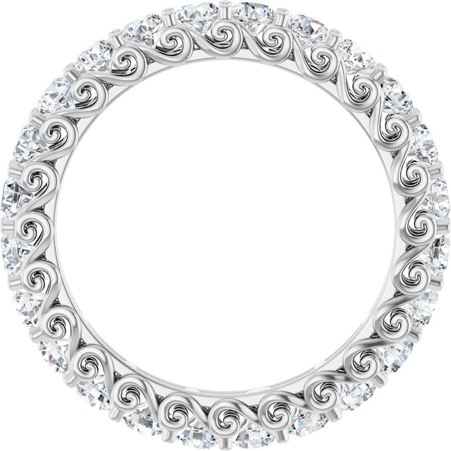 Platinum Round Lab-Grown Diamond Sculptural Eternity Band - 2.5mm Stones - view 2