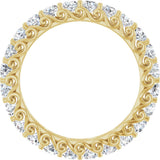 14K Gold Round Lab-Grown Diamond Sculptural Eternity Band - 2.5mm Stones - Yellow Gold - view 2