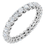 Platinum Round Natural Diamond Sculptural Eternity Band - 2.5mm Stones