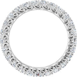 Platinum Round Lab-Grown Diamond Sculptural Eternity Band - 2.5mm Stones - view 2