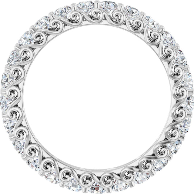 Platinum Round Lab-Grown Diamond Sculptural Eternity Band - 2.5mm Stones - view 2