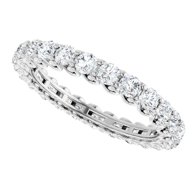 Platinum Round Lab-Grown Diamond Sculptural Eternity Band - 2.5mm Stones - view 5