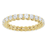 14K Gold Round Natural Diamond Sculptural Eternity Band - 2.5mm Stones - Yellow Gold - view 3