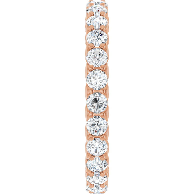 14K Gold Round Lab-Grown Diamond Sculptural Eternity Band - 2.5mm Stones - Rose Gold - view 4