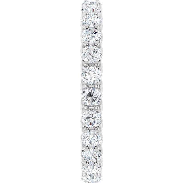 14K Gold Round Natural Diamond Sculptural Eternity Band - 2.5mm Stones - White Gold - view 4