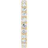 14K Gold Round Natural Diamond Sculptural Eternity Band - 2.5mm Stones - Yellow Gold - view 4