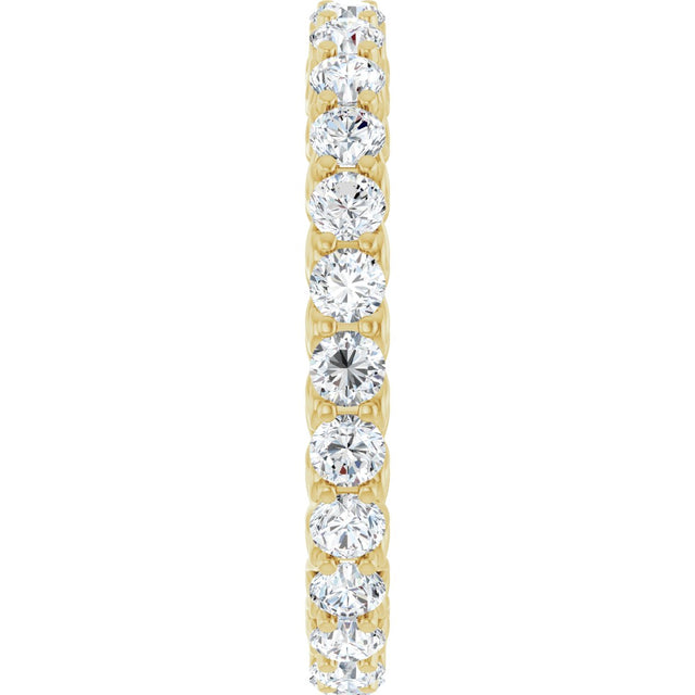 14K Gold Round Natural Diamond Sculptural Eternity Band - 2.5mm Stones - Yellow Gold - view 4