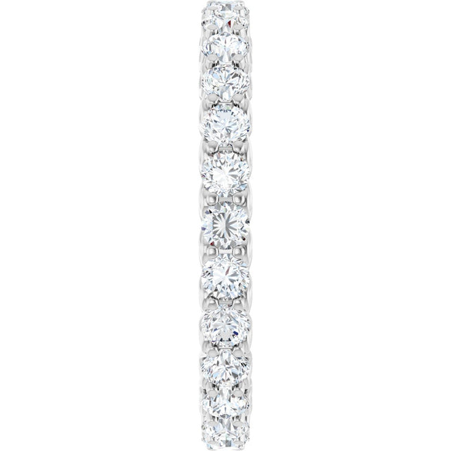 14K Gold Round Lab-Grown Diamond Sculptural Eternity Band - 2.5mm Stones - White Gold - view 4