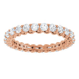 14K Gold Round Lab-Grown Diamond Sculptural Eternity Band - 2.5mm Stones - Rose Gold - view 3