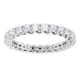 Platinum Round Lab-Grown Diamond Sculptural Eternity Band - 2.5mm Stones - view 3