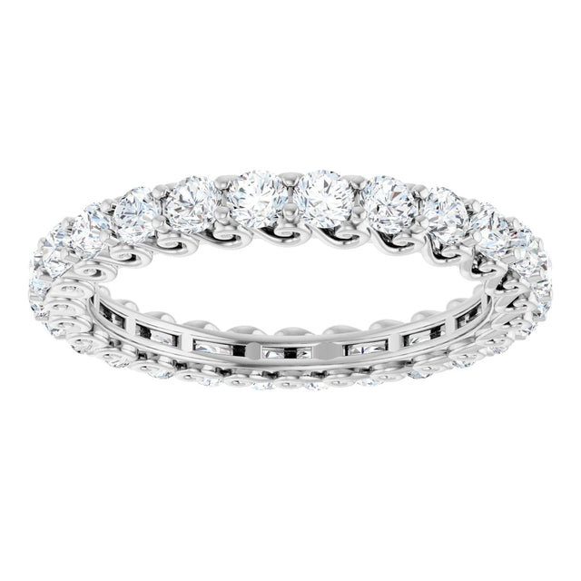 Platinum Round Lab-Grown Diamond Sculptural Eternity Band - 2.5mm Stones - view 3