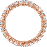 14K Gold Round Lab-Grown Diamond Sculptural Eternity Band - 2.5mm Stones - Rose Gold - view 2