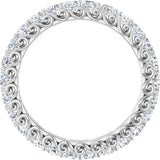 14K Gold Round Lab-Grown Diamond Sculptural Eternity Band - 2.5mm Stones - White Gold - view 2