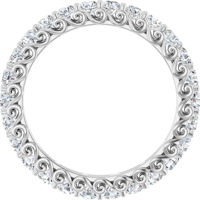 Platinum Round Lab-Grown Diamond Sculptural Eternity Band - 2.5mm Stones - view 2