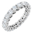 Platinum Round Natural Diamond Sculptural Eternity Band - 3mm Stones