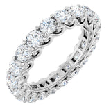 Platinum Round Natural Diamond Sculptural Eternity Band - 3mm Stones