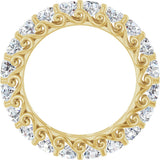14K Gold Round Natural Diamond Sculptural Eternity Band - 3mm Stones - Yellow Gold - view 2
