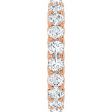 14K Gold Round Natural Diamond Sculptural Eternity Band - 3mm Stones - Rose Gold - view 4