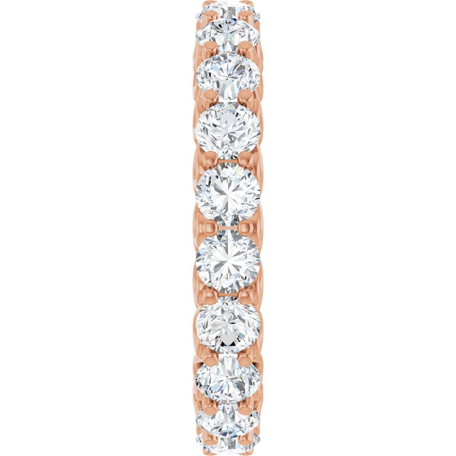 14K Gold Round Natural Diamond Sculptural Eternity Band - 3mm Stones - Rose Gold - view 4